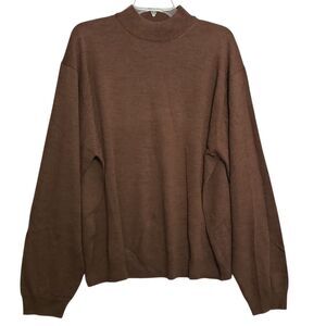 Pronto-Uomo Men's XL 100% Merino Extra Fine Wool Mock Neck Sweater